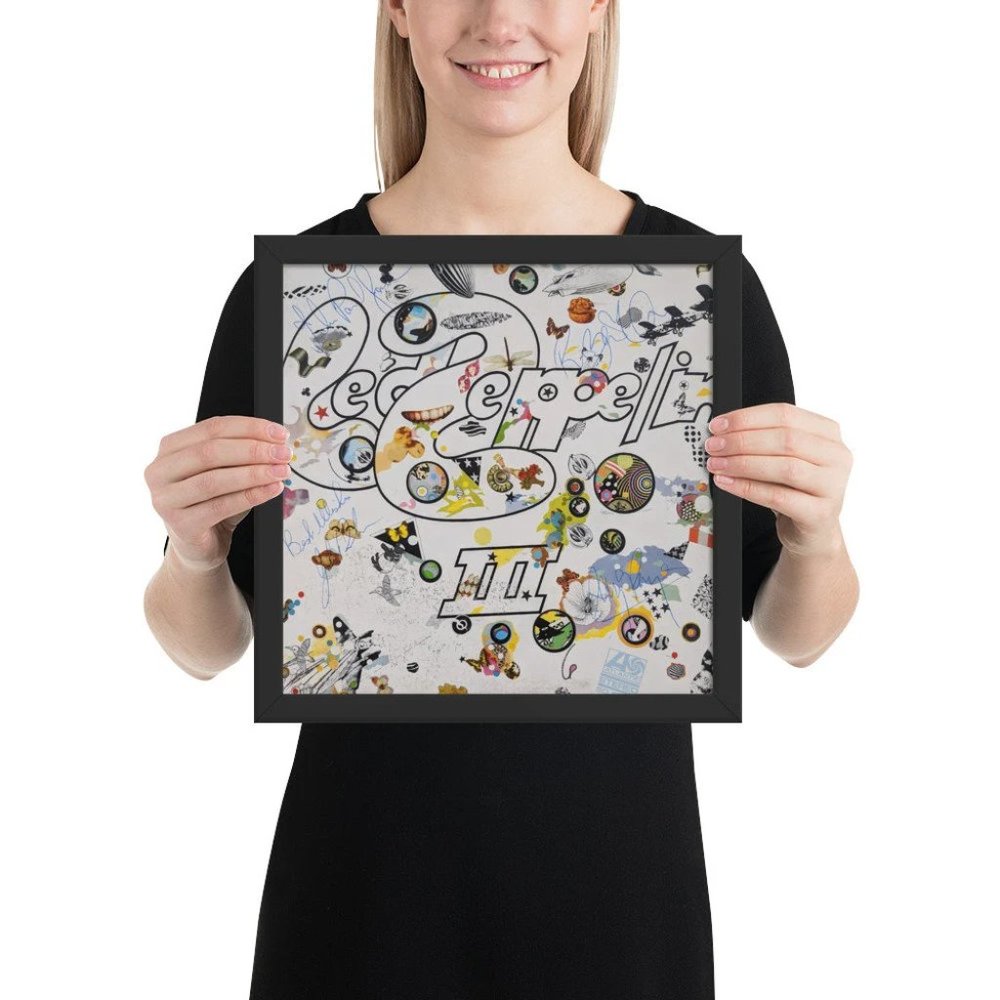 Led Zeppelin framed signed "Led Zeppelin III" album REPRINT